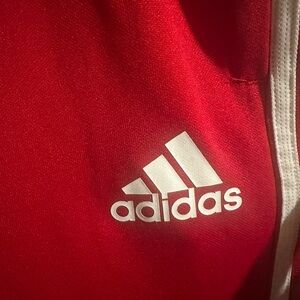 Adidas Red and White Sports Pants